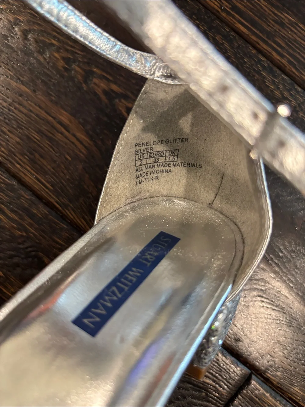 Stuart Weitzman Metallic Silver Ankle-Strap Sandals